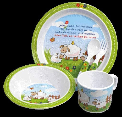 Kindergeschirr-Set 'Schäfchen' 5-teilig