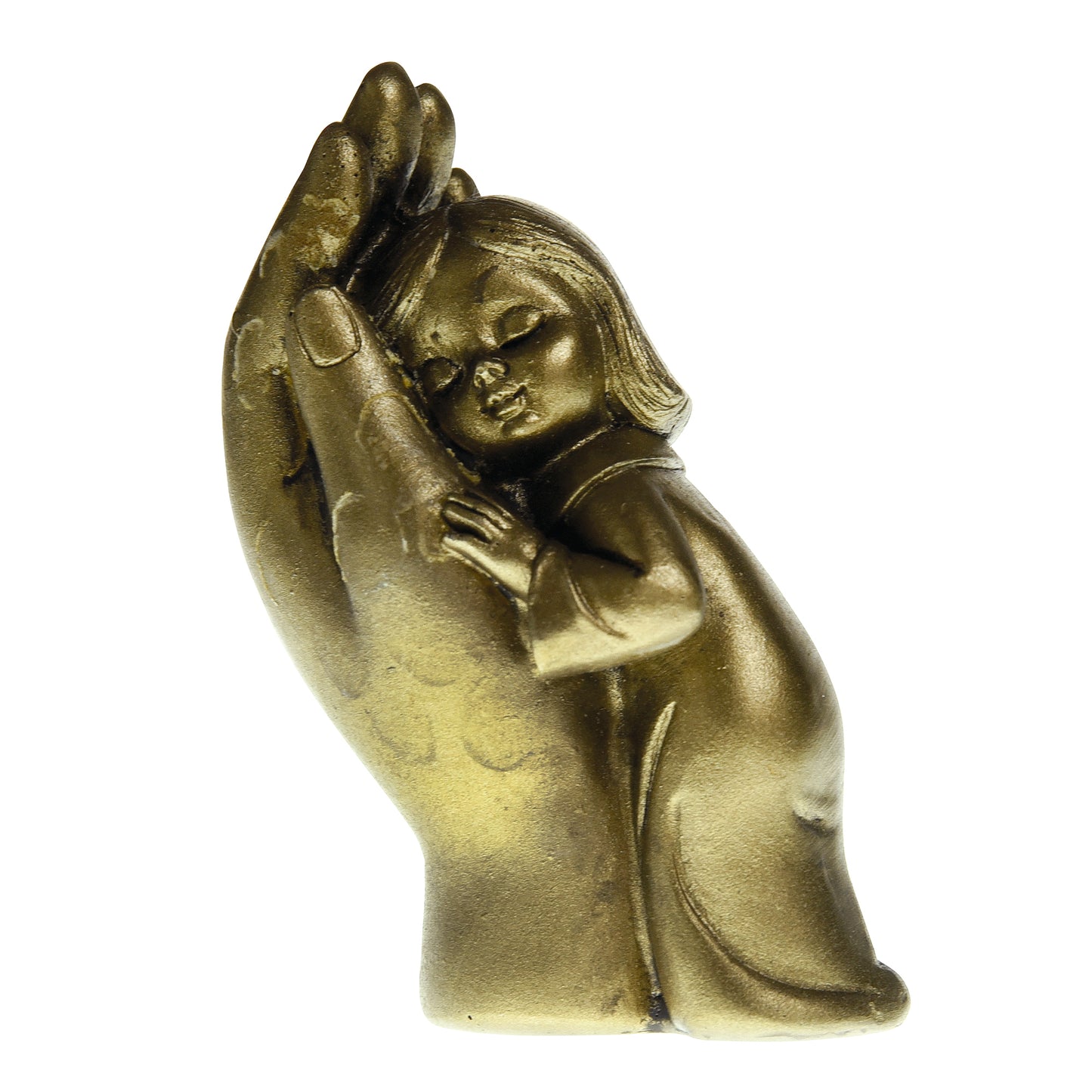 Figur 'Hand mit Kind' altgoldfarben