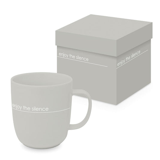 Tasse 'enjoy the silence' taupe