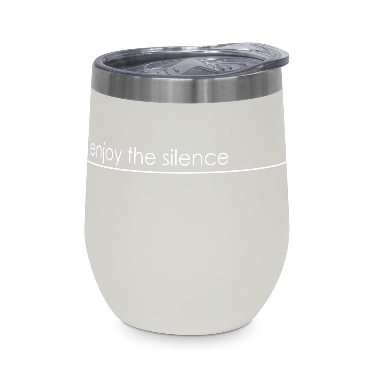 Thermobecher 'enjoy the silence' taupe