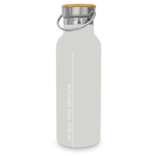 Thermoflasche 'enjoy the silence' taupe