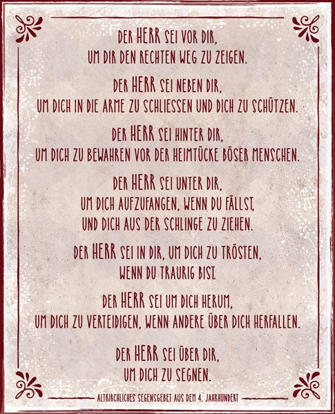 Metalltafel 'Der Herr sei vor dir ...'