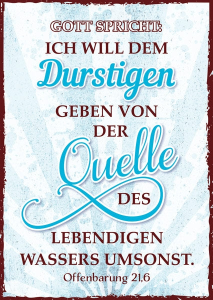 Postkarte 'Ich will dem Durstigen' 12 Ex