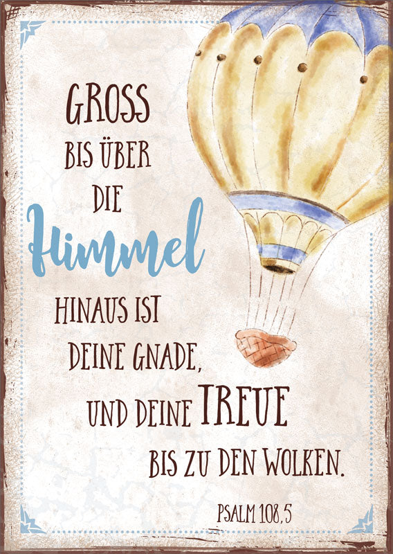 Postkarte 'Gro� bis �ber die Himmel hinaus ist deine Gnade, und deine Treue bis zu den Wolken.' 12 Ex.