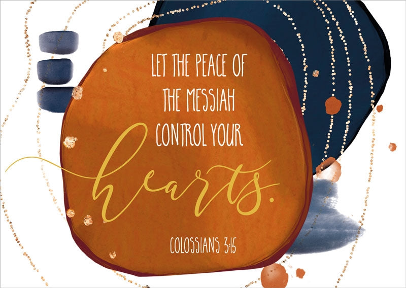 Postkarte 'Let the peace of the Messiah control your Hearts.' 10 Ex.