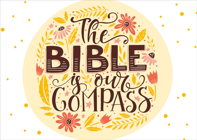 Postkarte 'The bible ist our compass' 10 Ex.