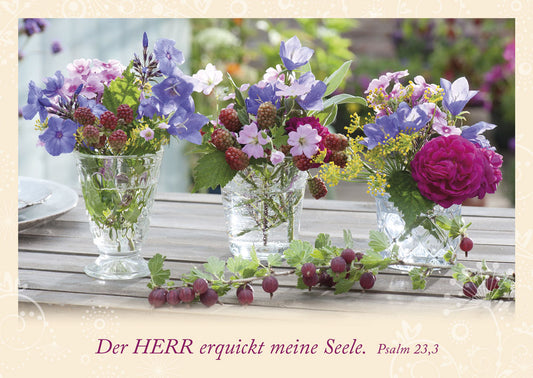 Postkarte 'Der Herr erquickt meine Seele. Psalm 23,3'